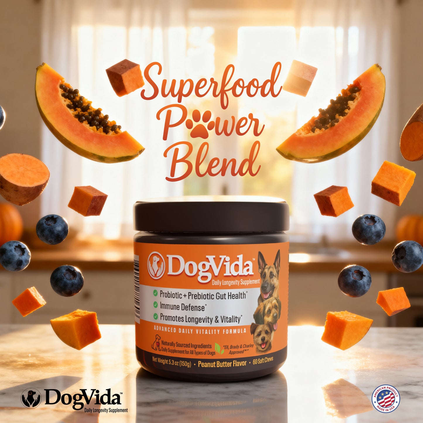 Dog Multivitamin Soft Chews for Longevity & Vitality